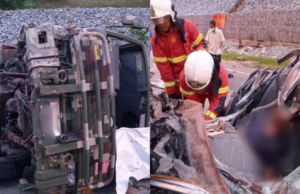 SEORANG ANGGOTA ATM MAUT, EMPAT CEDERA DALAM KEMALANGAN TRAK DAN KERETA DI MACHANG