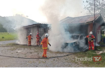 RUMAH LADANG, KENDERAAN MUSNAH AKIBAT KEBAKARAN DI GUA MUSANG