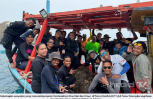 22 PENYELAM BERJAYA PINDAHKAN 100 KILOGRAM PUKAT HANTU DI PERAIRAN TIOMAN