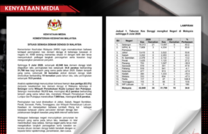 KES DEMAM DENGGI MENINGKAT 34.8 PERATUS, KKM PERKUKUH LANGKAH PENCEGAHAN