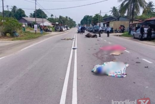 MOTOSIKAL BERTEMBUNG LORI, DUA MAUT
