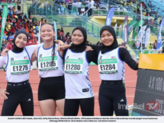 KUARTET 4x100M PEREMPUAN MSS SABAH BUKTI KEHEBATAN RAIH EMAS MSSM