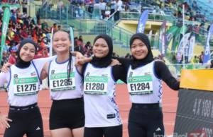 KUARTET 4x100M PEREMPUAN MSS SABAH BUKTI KEHEBATAN RAIH EMAS MSSM