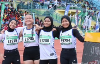KUARTET 4x100M PEREMPUAN MSS SABAH BUKTI KEHEBATAN RAIH EMAS MSSM