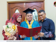 KETERBATASAN PENGLIHATAN BUKAN HALANGAN, QAYYIM GIGIH GENGGAM SKROL SARJANA MUDA